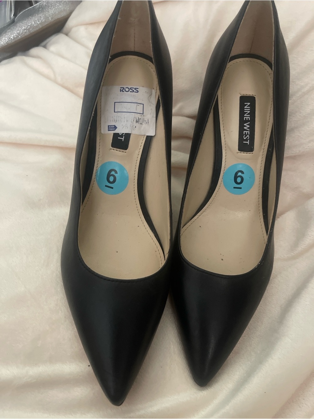 Nine West Black Pointed-Toe Pump Heels